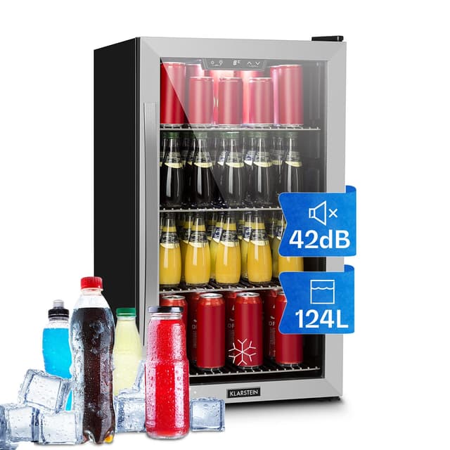 🥂🍻 Klarstein Mini Kühlschrank mit Glastür - Indoor/Outdoor Kühlschrank 124 L 🍾🥂