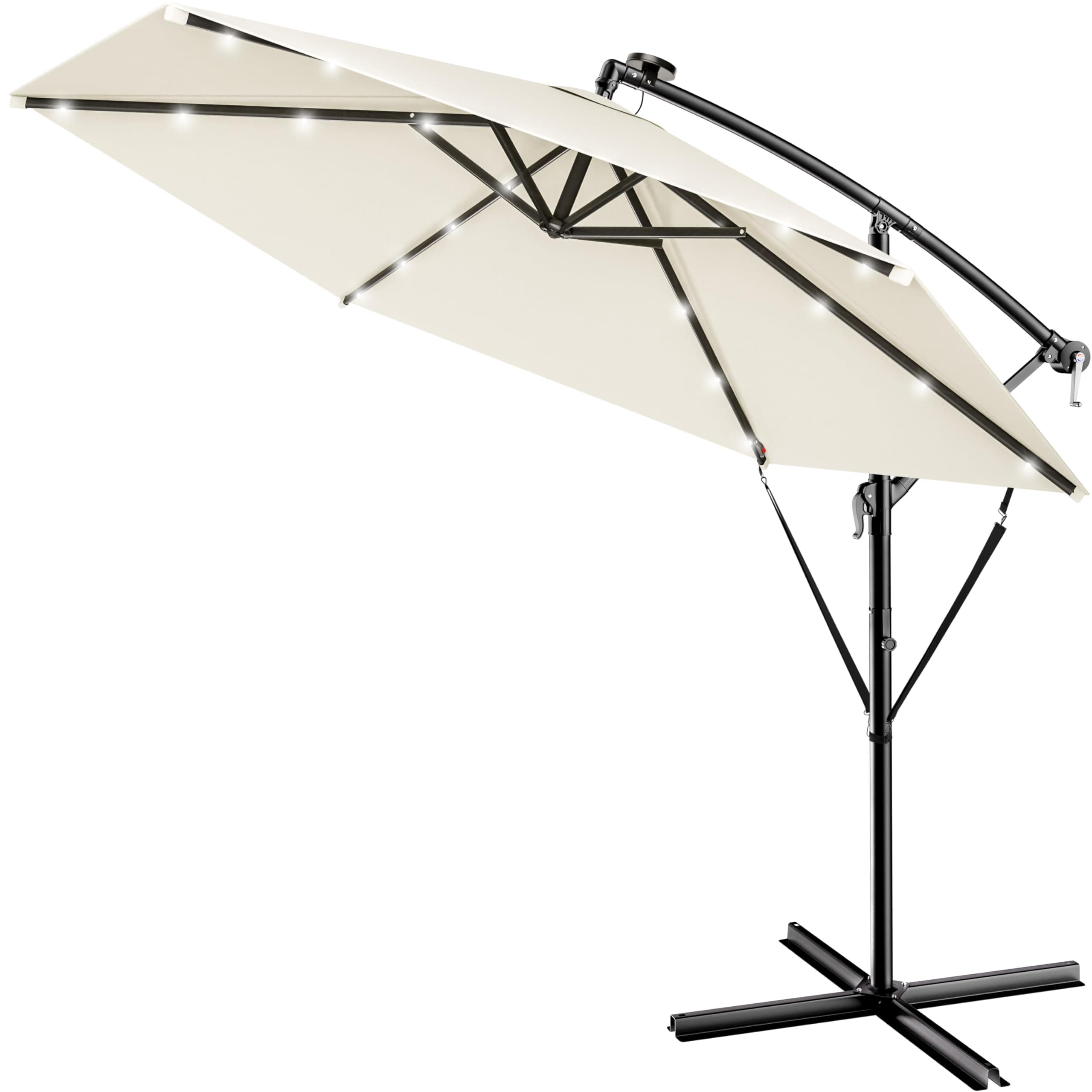 🌞 Kingsleeve® Ampelschirm LED Beleuchtung UV Schutz 80+ 300cm Groß 🌞