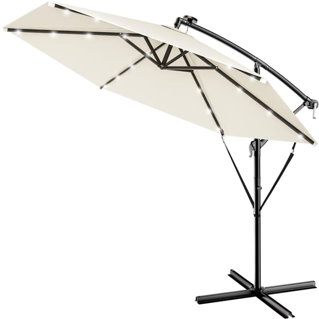 🌞 Kingsleeve® Ampelschirm LED Beleuchtung UV Schutz 80+ 300cm Groß 🌞