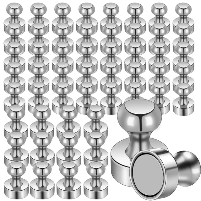🌟 Aenienoe 54Stück Magnete für Magnettafel 🧲 Neodym Extra Stark Whiteboard Kühlschrank Schule Silber 12x16mm-54PCS