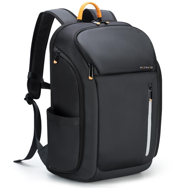 Ponhog Laptop Rucksack Herren 🎒 17 Zoll Laptoptasche Handgepäck ✈️ Anti Diebstahl Backpack Schwarz