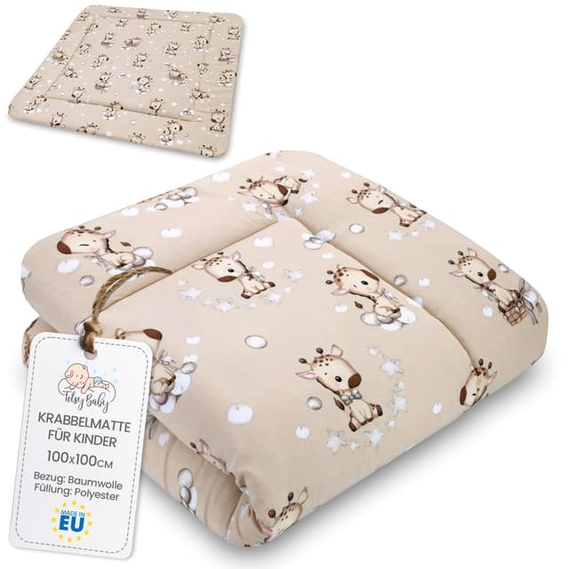 Krabbeldecke Krabbelmatte für Baby 🦒 Spielmatte Spieldecke Bodenmatte für Kinder und Babys