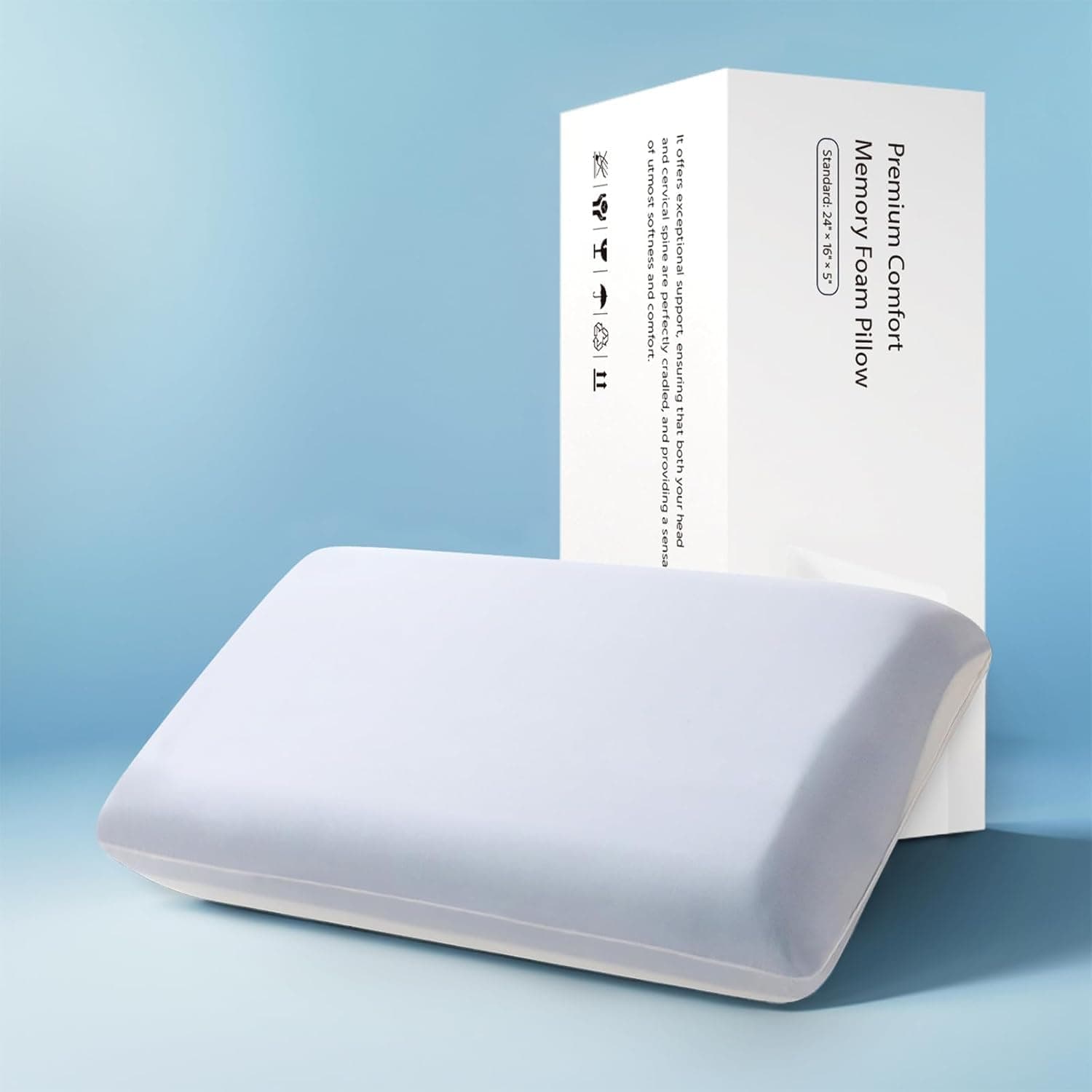 EGO Home Memory Foam Kopfkissen 60x40 cm 🌙🌟 - Ergonomisches Nackenstützkissen