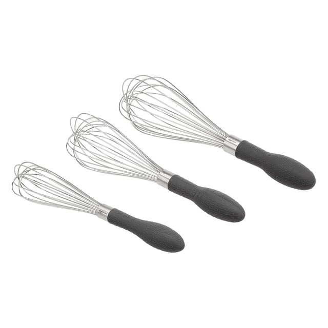 🎉 Super Deal! Amazon Basics Schneebesen Set aus Edelstahl, 3 Stück, Grau 🥄