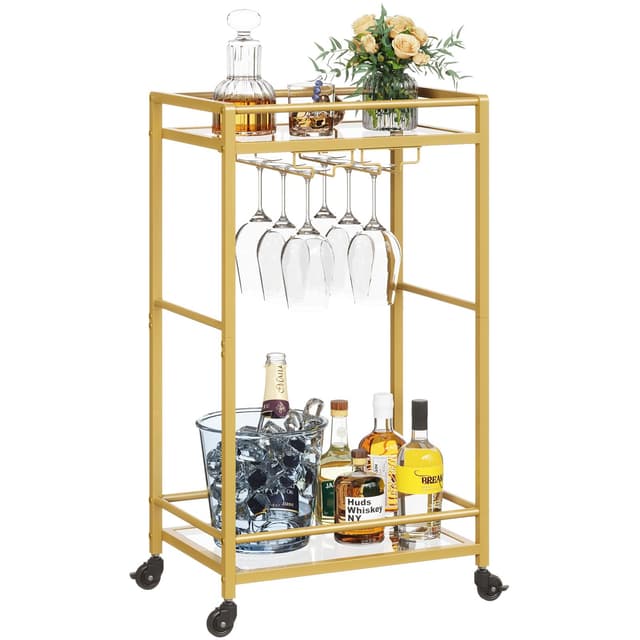 Lifewit Servierwagen Gold 76x43x30 cm 🍸🥂