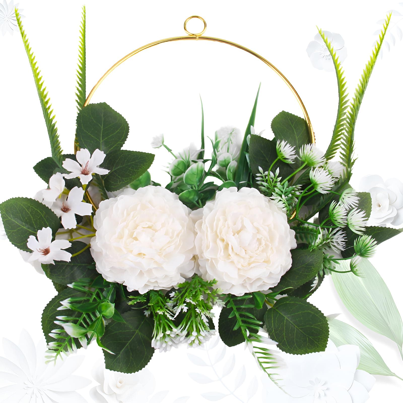 🌸 SJUNJIE Türkranz Haustür Deko Künstliche Blumen Kamelie Kranz 🌿
