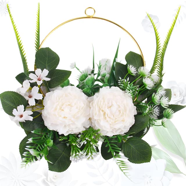 🌸 SJUNJIE Türkranz Haustür Deko Künstliche Blumen Kamelie Kranz 🌿