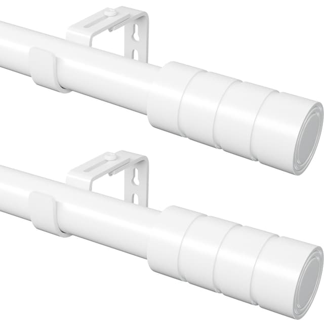 🌟 Ausziehbare Gardinenstange Weiß 90-175CM (2 Stücke) - Angebot