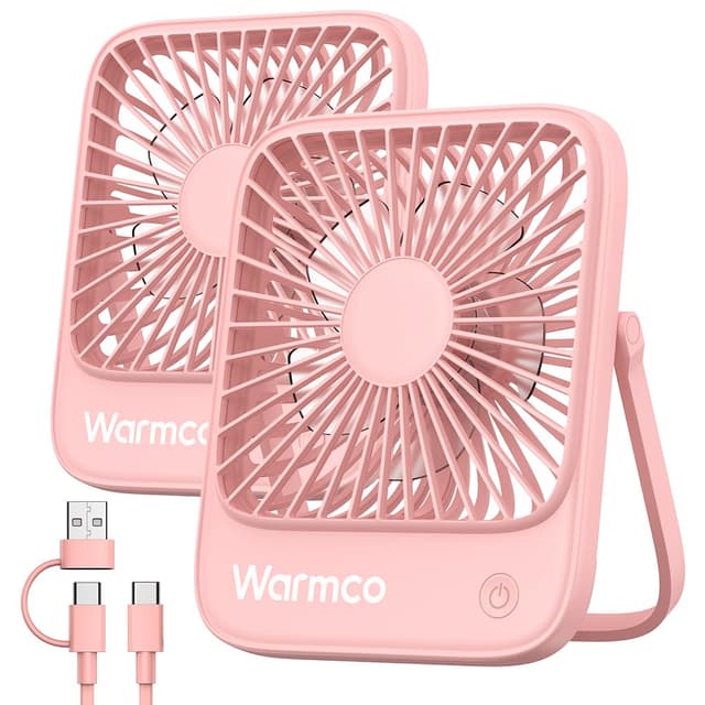 🌬️🌸 Warmco USB Tischventilator 2Stück USB C kabelgebundener persönlicher Ventilator 🌸🌬️