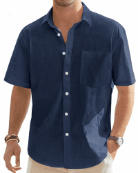 J.VER Leinenhemd Herren Hemd Kurzarm Leinenshirt 😎