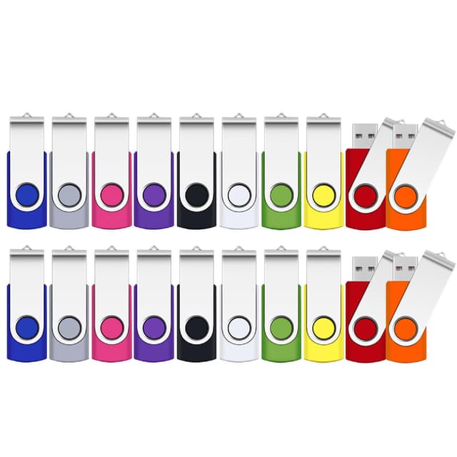 🚀 32GB USB Flash Drive 20er Pack SRVR USB2.0 Swivel Thumb Drives