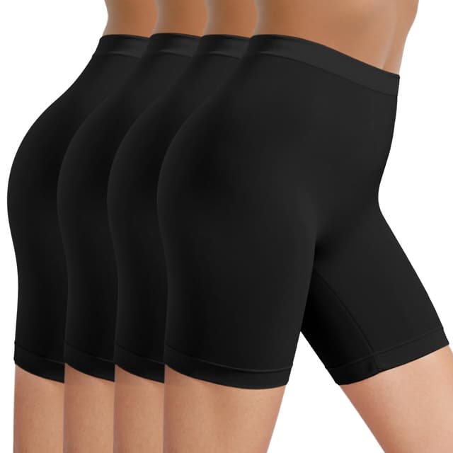 TIICHOO Radlerhose Damen Kurze Unter Kleid Anti Scheuer Sommer Leggings Kurz 4er Pack L 4 Schwarz 🌞👗