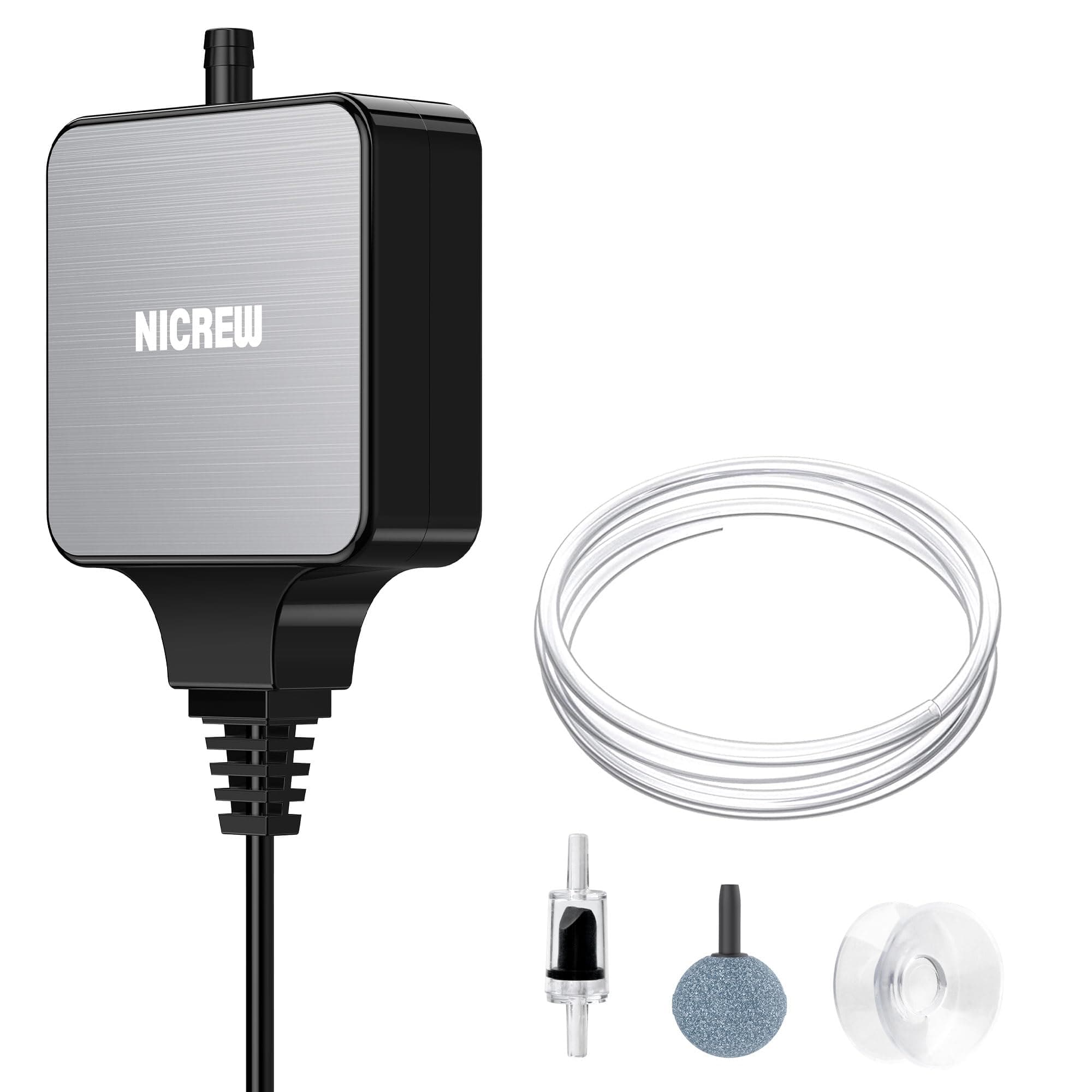 NICREW Aquarium Luftpumpe - Nano Silent Mini Sauerstoffpumpe mit Rückschlagventil 🐠