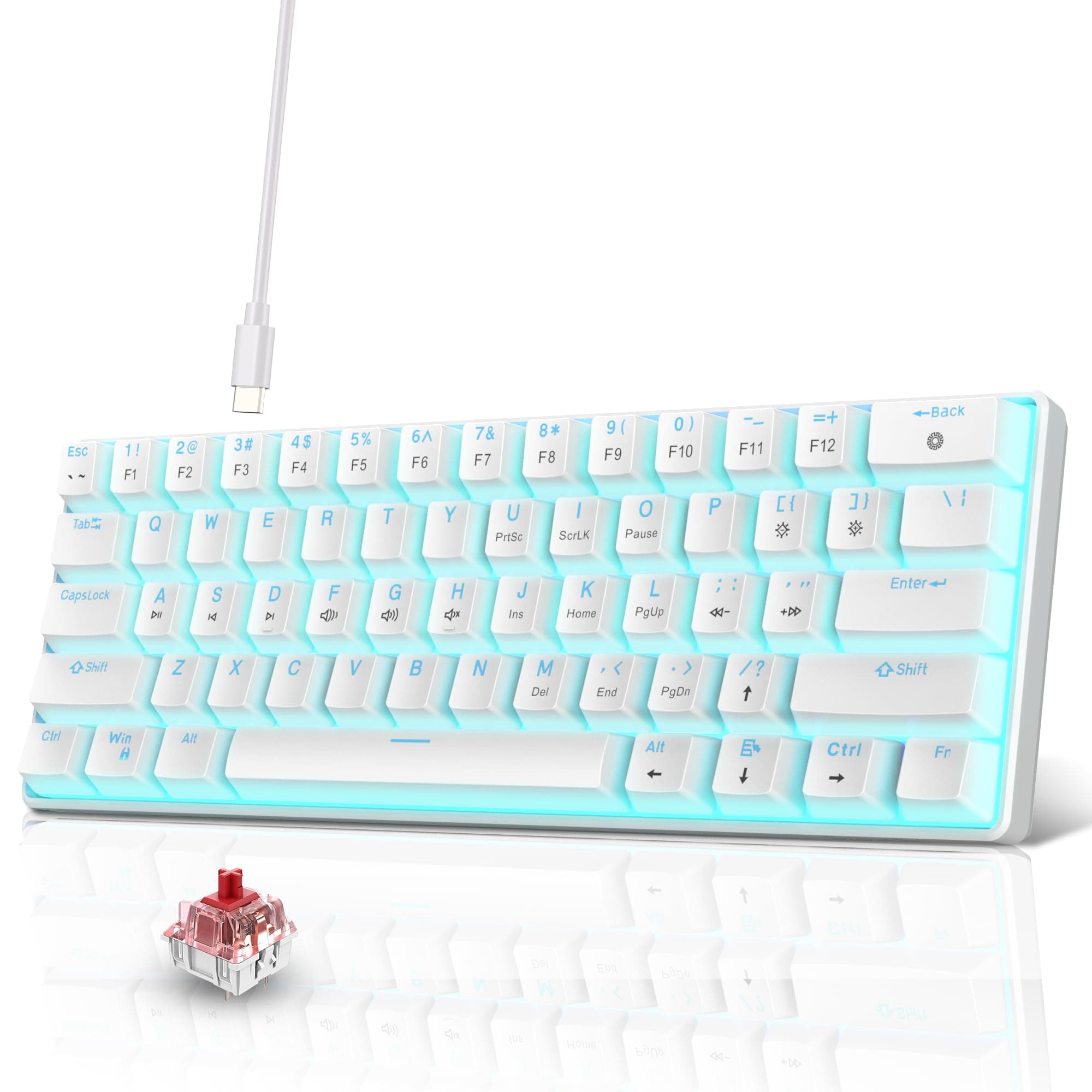 Snpurdiri 60% Kabelgebundene Mechanische Gaming Tastatur 🎮🔵