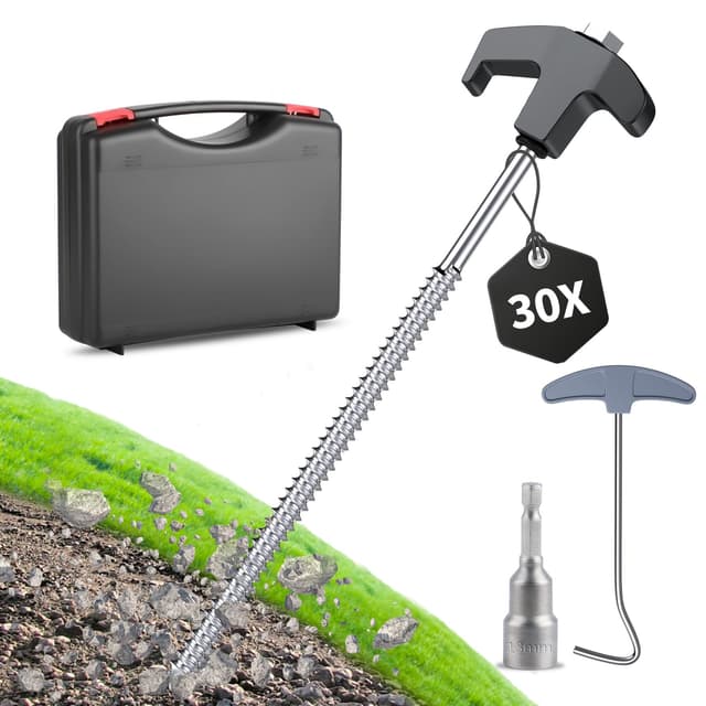 Forever Speed 30 Stück Zeltheringe aus Stahl mit Box - Camping Heringe Stahl Bodenanker
