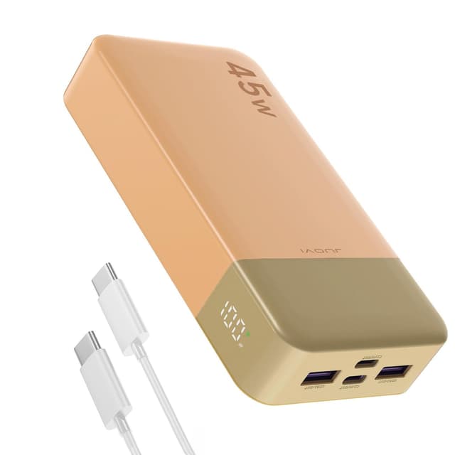 🔋 JUOVI Tragbare Powerbank J2621, 20000mAh Akku Pack 45W Schnellladefunktion 📱