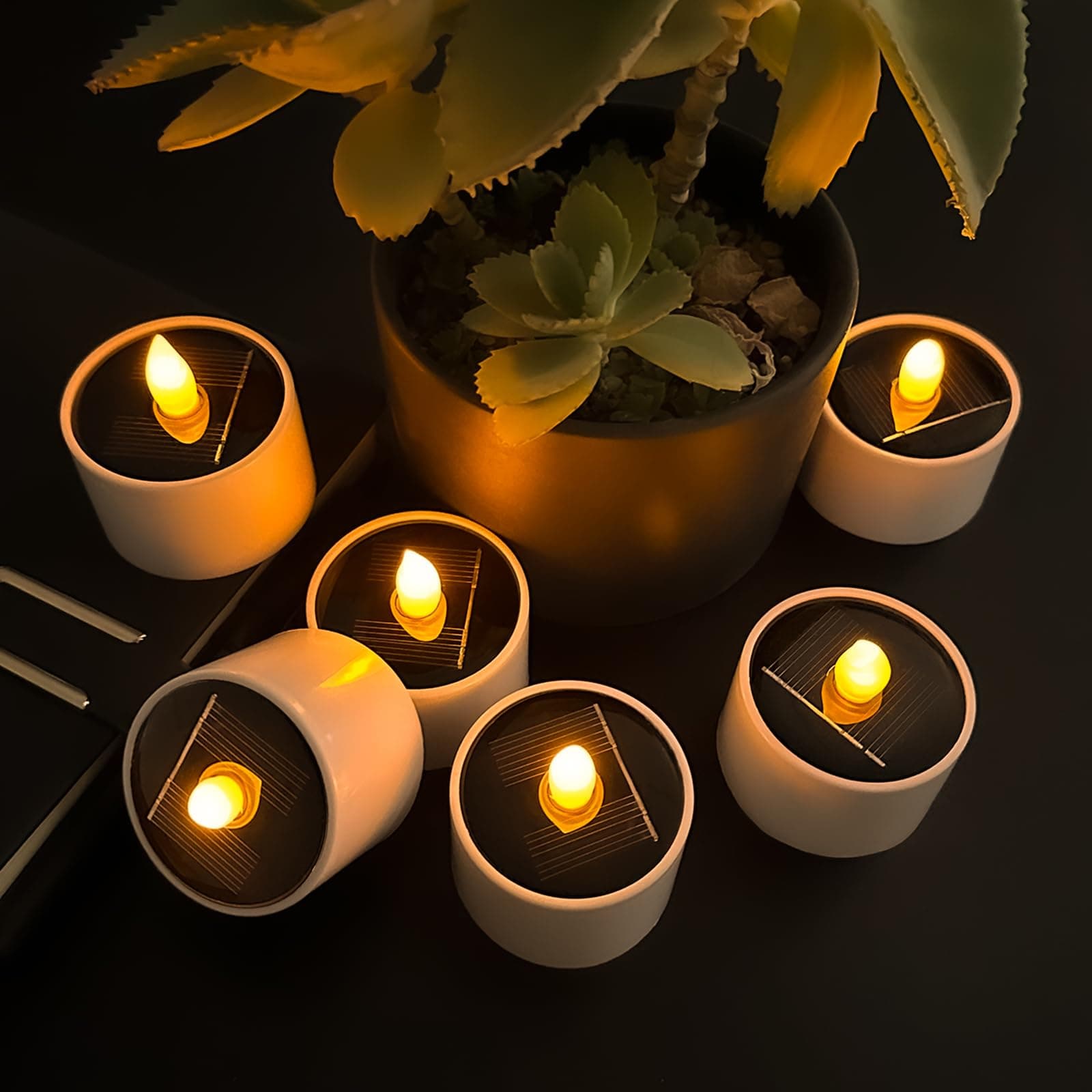 Anordsem Solar Teelichter für Außen Wasserdicht 🌞🕯️ - 6er Set