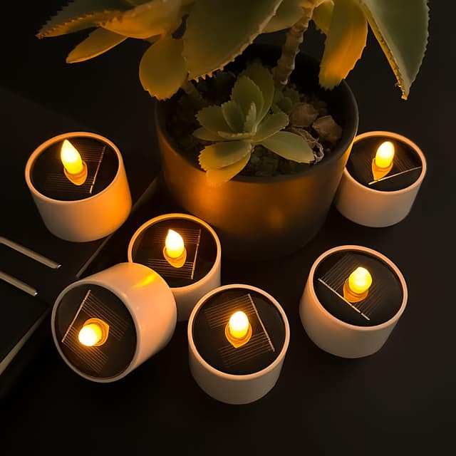 Anordsem Solar Teelichter für Außen Wasserdicht 🌞🕯️ - 6er Set
