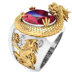 BMDHA Selbstverteidigung Ringe 3D-Drache Skulptur 🐉 Universelle Größe (Verstellbare Öffnung) Herren und Damen Unisex kreatives Geschenk 🎁 Geburtstagsgeschenk zum Valentinstag (Gold/Silber)