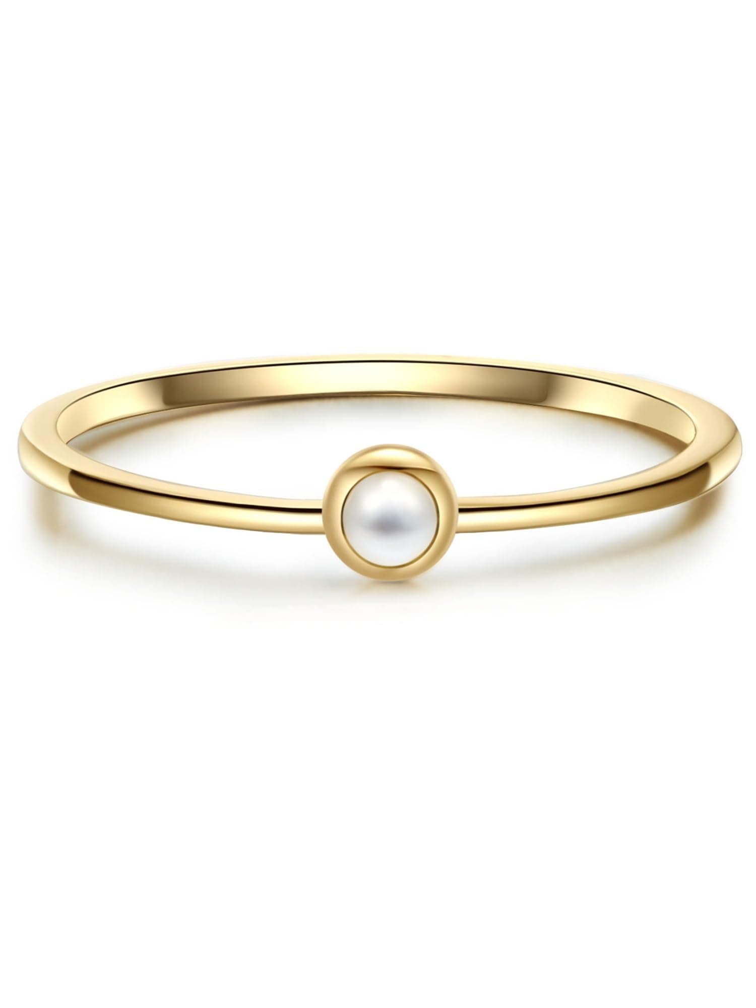 GLANZSTÜCKE MÜNCHEN Damen Ring 925/- Sterling Silber 🌟 gelbvergoldet 14 Karat Perlmutt Silberring 52