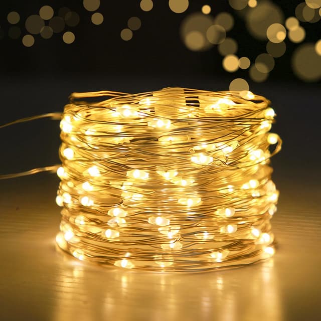 Angebot: iJiGui 10M Lichterkette Batterie, 100LEDs Draht - Wasserdichte Lichterketten für den Außenbereich