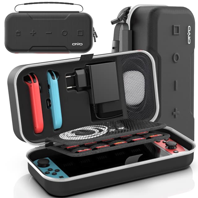 🎮👜 OIVO Switch Tasche für Nintendo Switch/Switch OLED, 20 Spiele & Zubehör, Weiß
