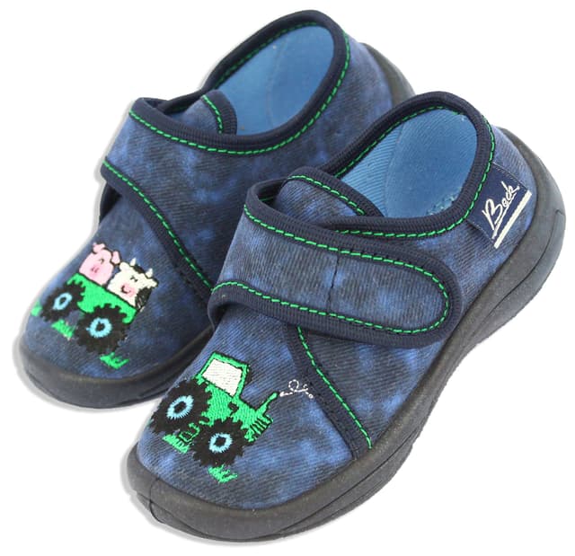 🚜 Beck Jungen Little Farm Hausschuh 19 EU Dunkelblau - Nur 15.6€