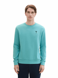 🌿👕 TOM TAILOR Herren Basic Sweatshirt mit Struktur XL 35272 - Meadow Teal 🌿👕