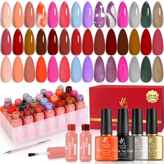 Lavender Violets 25 Pcs Gel Nagellack Sparkling Fairy Mit Fundamentkit C405