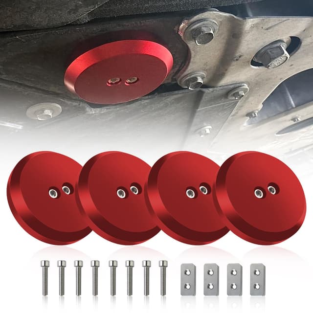 🚗 Chelhead Corvette Wagenheber Zubehör, Wagenheber Auflageadapter aus massivem Billet Aluminium, Rot