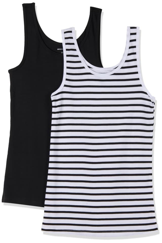 Angebot: Amazon Essentials Damen Tanktop, 2er-Pack Schwarz/Weiß Streifen 😍👚