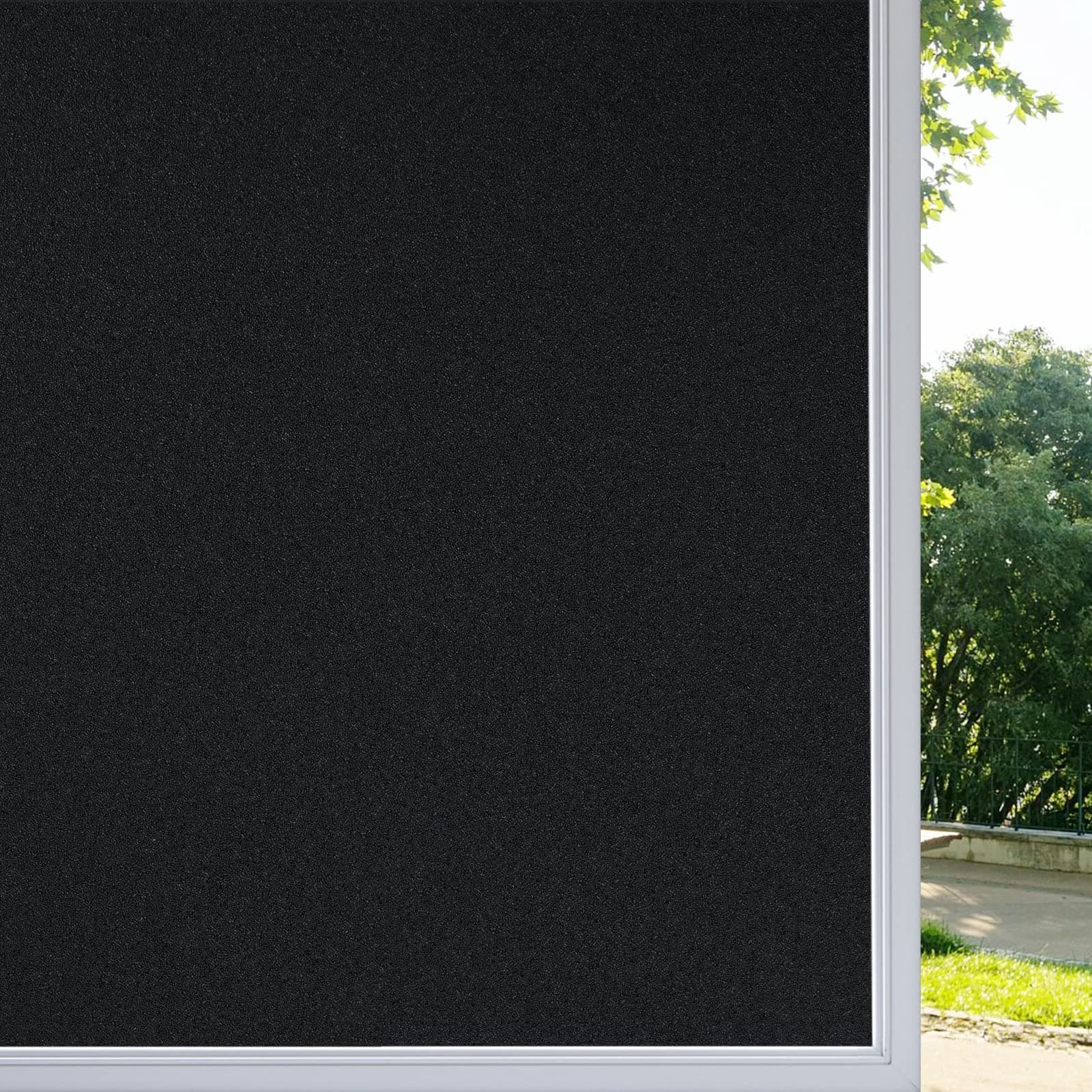 rabbitgoo Fensterfolie Blickdicht Schwarz 44,5 x 200 cm 🌗🌞🏡
