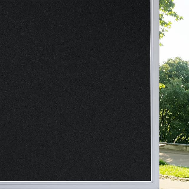 rabbitgoo Fensterfolie Blickdicht Schwarz 44,5 x 200 cm 🌗🌞🏡