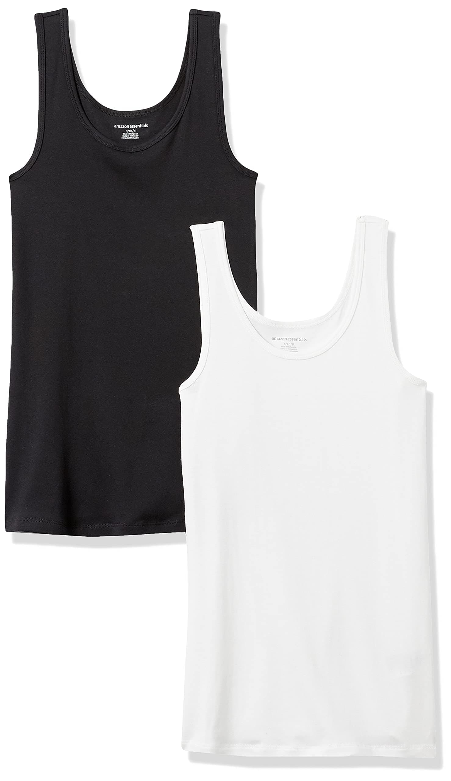 Amazon Essentials Damen Tanktop, Schmale Passform, 2er-Pack Schwarz/Weiß 😍👚