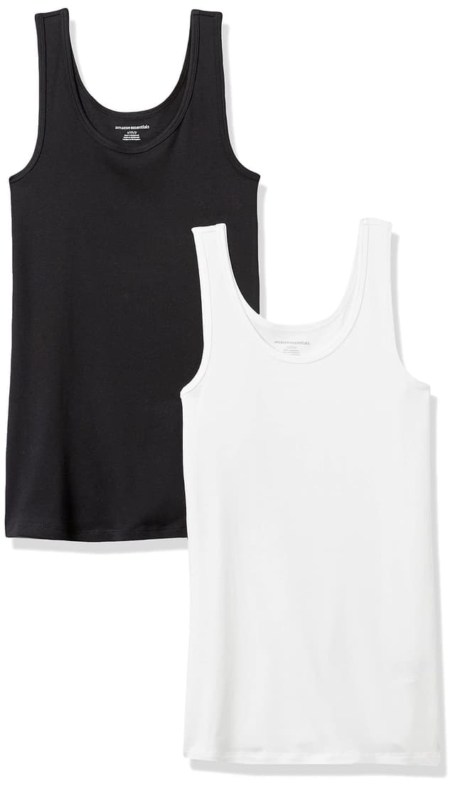Amazon Essentials Damen Tanktop, Schmale Passform, 2er-Pack Schwarz/Weiß 😍👚