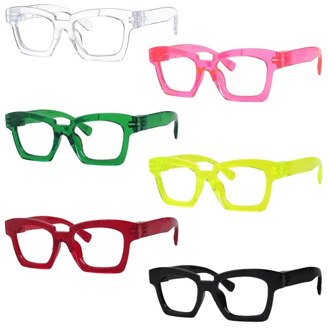 👓 Eyekepper Lesebrillen für Damen mit Federbügeln, 6er-Pack – Modische Damen-Lesebrillen 6er Pack Gemischte Farben 4.0 x
