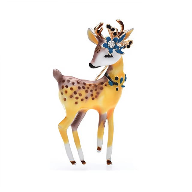 🦌 Reh Brosche - Niedliche Elch Hirsch Anstecknadel klein 4,5cm 🎁