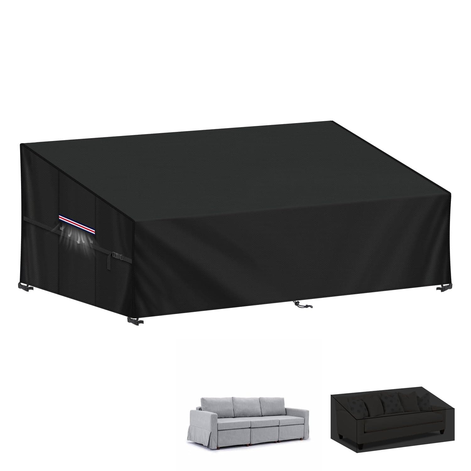 🌿 LAMUNI Gartensofa Schutzhülle 3-4 Sitzer Abdeckung 208x99x89/61cm 🌞
