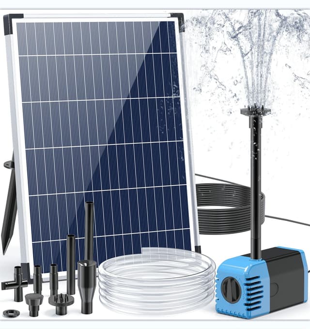 🌞 Biling Solar Teichpumpe mit Filter, 12W 605L/H Solar Springbrunnen 🌿