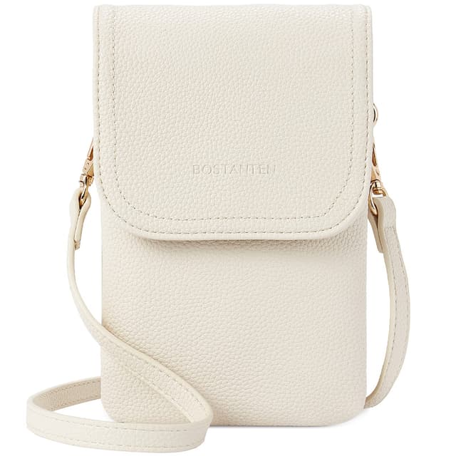BOSTANTEN Klein Handytasche zum Umhängen 🌟 Damen Umhängetasche Designer Beige weiß A-04-beige-weiß