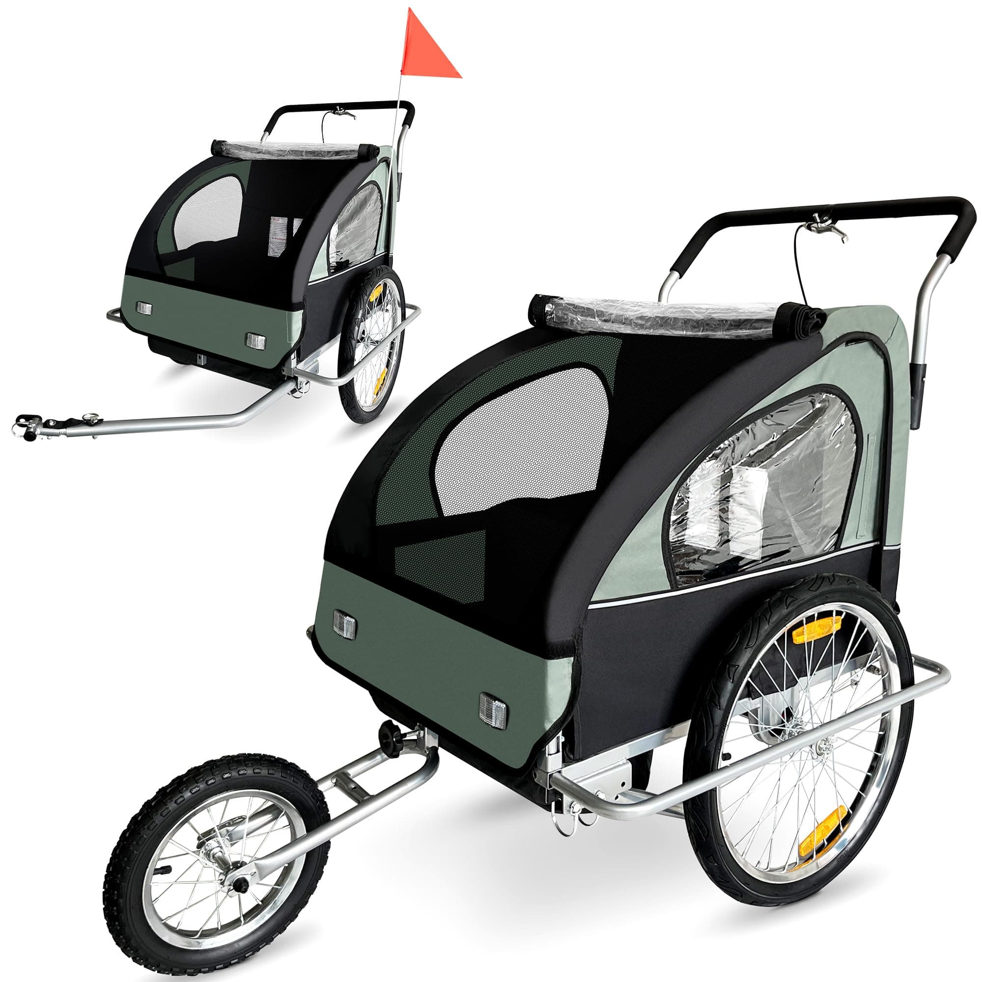 🚲 SAMAX Fahrradanhänger Jogger 2in1 Kinderanhänger Kinderfahrradanhänger Transportwagen 🚲