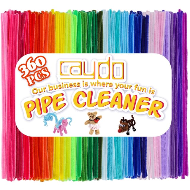 Caydo 360 Stück Pfeifenreiniger 40 sortierte farbige Chenille-Stiele 🌈🎨
