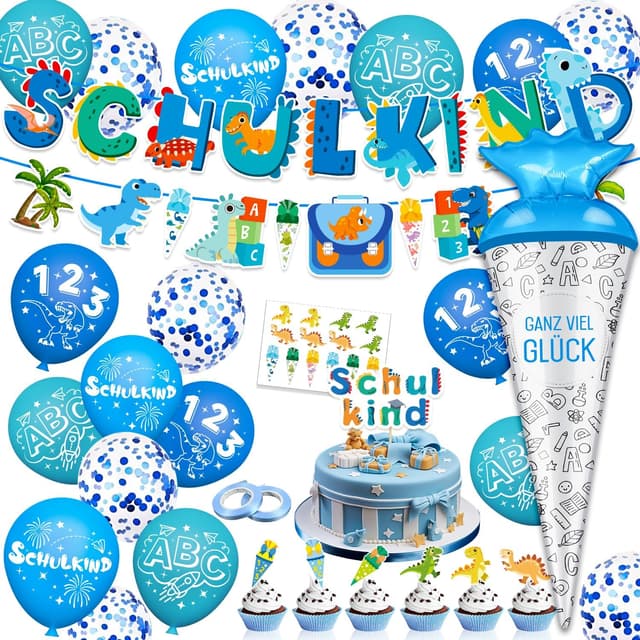 Dinosaurier Einschulung Deko 🦕🎉 - Komplettset für eine beeindruckende Einschulungsparty