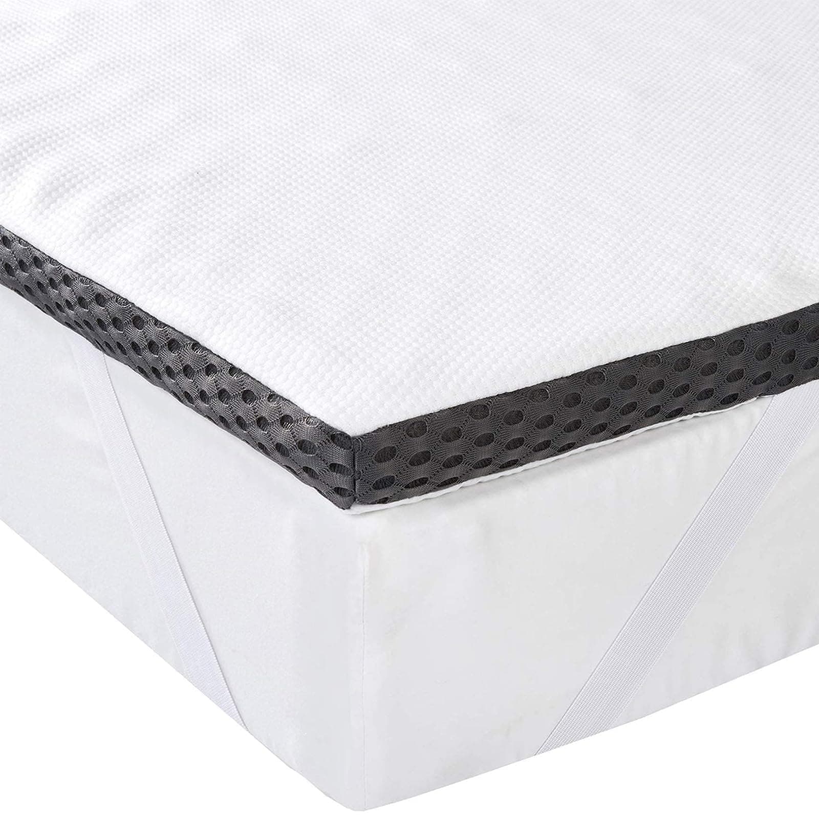 🌟 Amazon Basics Memoryschaum Matratzenauflage mit Bändern - 160 x 200 x 4 cm - Weiß