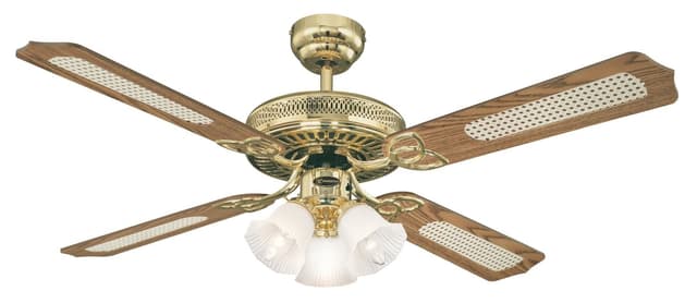 Westinghouse Lighting Deckenventilator Monarch Trio 🌟 132 cm poliertes Messing