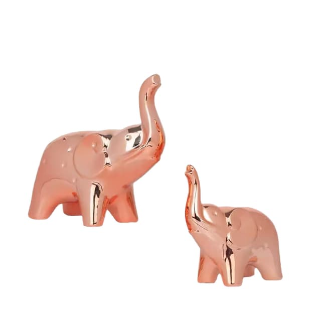 🐘 Moaobooh 2 Stück Elefant Statue Wohnzimmer Deko Modern Figure Roségold 🏡
