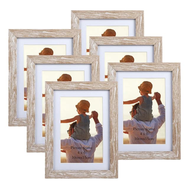 EXYGLO 6er-Set Natur Bilderrahmen 10x15 cm 🖼️