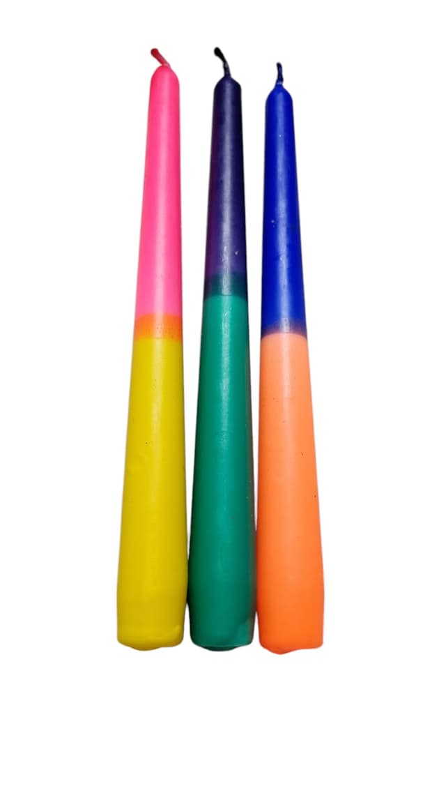 🕯️ DIP DYE KERZEN SET - Neon, Pastell und Bunt 🌈