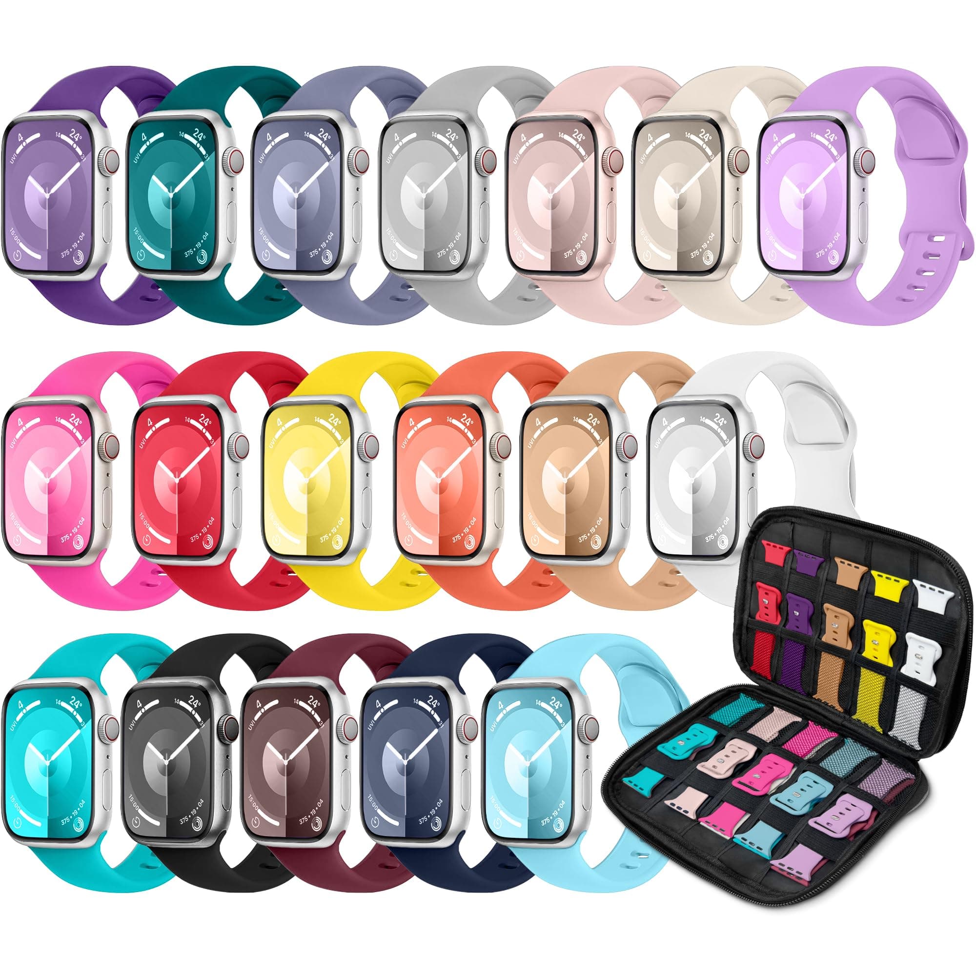 18er Pack Band kompatibel mit Apple Watch Armband für Frauen Männer ⌚️🌈