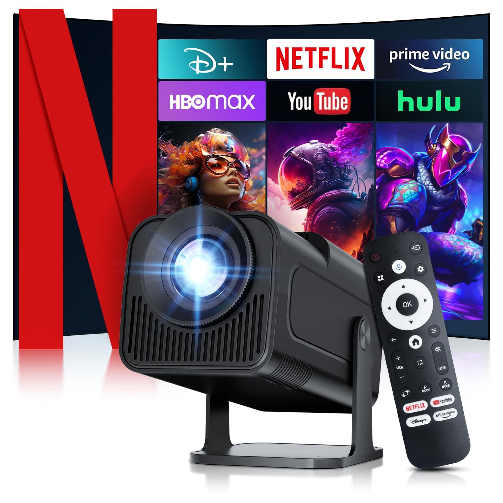 Salange Beamer【Official Netflix】 Mini Beamer 4k heimkino Unterstützt